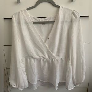 Loft peplum long sleeve blouse